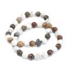 Set of 2 Gemstones Friendship Bracelets - Peace - Picasso Jasper & White Howlite - Image 2