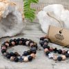 Set of 2 Gemstones Friendship Bracelets - Eternity - Leopard Skin Jasper & Lava Stone - Image 4