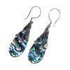 Shell & Silver Earrings - Three Hearts - Abalone