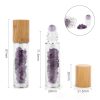 Gemstone Essential Oil Roller Bottle - Amethyst  - Wooden Cap + Gemstone Roller Tip for 5ml Bottle - Amethyst - Image 2