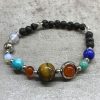 Lava Stone Bracelet - Silver Solar System - Image 2